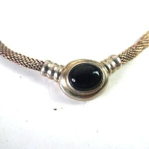Joseph Esposito Sterling Silver 925 Woven Mesh Onyx Pendant Necklace Espo Sig